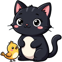 Cat & Bird sticker